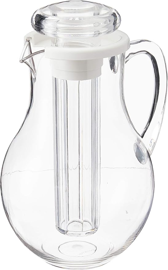 Winco 64oz PC Pitcher w/Ice Tube Core