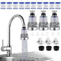 3 Pack Sink Water Filter Faucet, 360° Rotating Faucet-Mount Water Purifier with 10 Filter Cartridges, Removes Chlorine, Fluoride & Heavy Metals from Hard Water for Kitchen & Bathroom