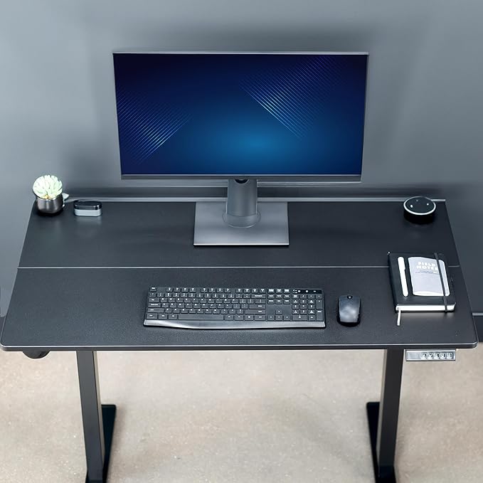 VIVO Electric 44 x 24 in Standing Desk, Memory Height Adjustment, Black Top Black Frame, DESK-E144B