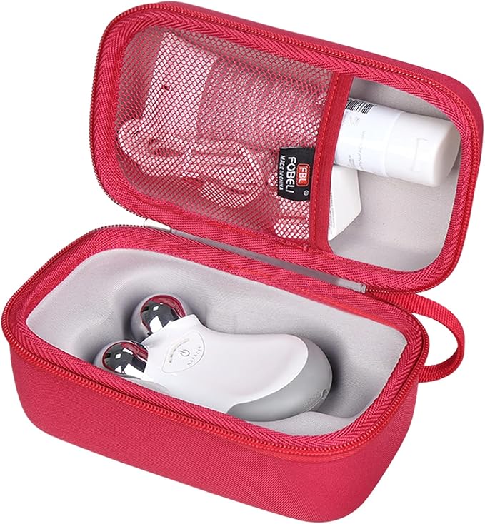 FBLFOBELI Hard Travel Case for NuFACE MINI+ Starter Kit, Hunvva EP-300 Mini Microcurrent Facial Device (Case Only) (Rose Red)