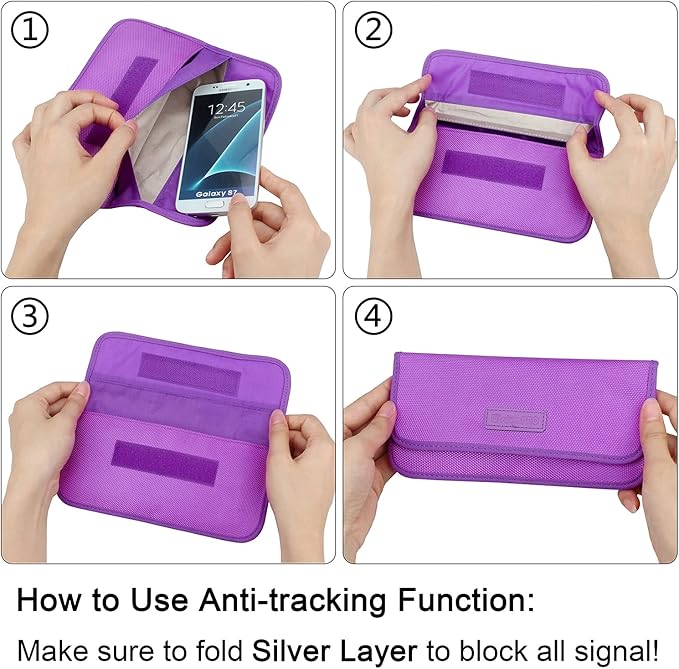 Wisdompro Faraday Bag, RFID Signal Blocking Bag Shielding Pouch Wallet Case for Cell Phone Privacy Protection and Car Key FOB