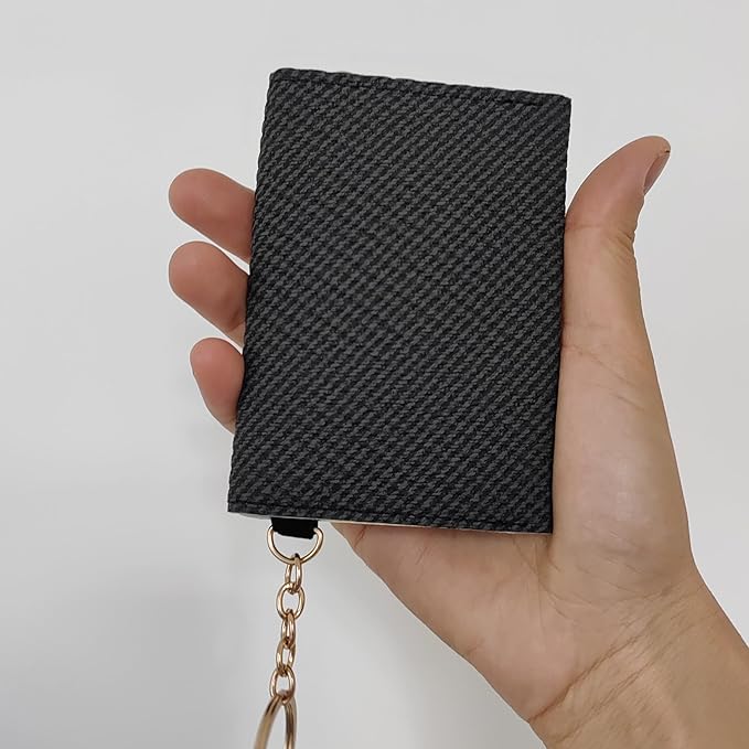Birth Control Pill Case Wallet PU Leather Medicine Holder Keychain (Dark Gery)