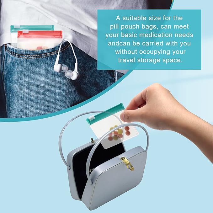 70+2 Pcs Pill Pouch Bags Zippered Pill Pouch Set with 2 Sheets Label, 7 Colors Pill Pouches for Medicine Travel Reusable Small Plastic Pill Bags for Travel/Home Daily use