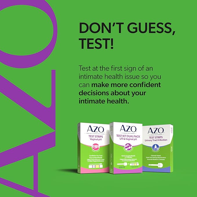 AZO Urinary Tract Infection (UTI) Test Strip + Vaginal pH Test Kit, Fast & Accurate Results, from The #1 Most Trusted Brand, FSA/HSA Eligible