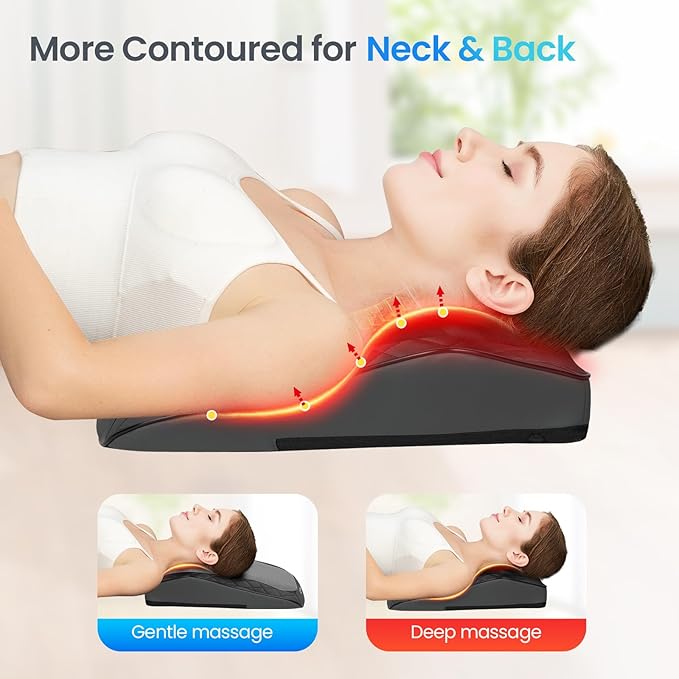 Back and Neck Massager, FSA Eligible HSA Store Massager for Pain Relief Deep Tissue, Heated Massage with Vibration, Massage Pillow for Neck, Back, Shoulder, Leg, Gifts for Women Men