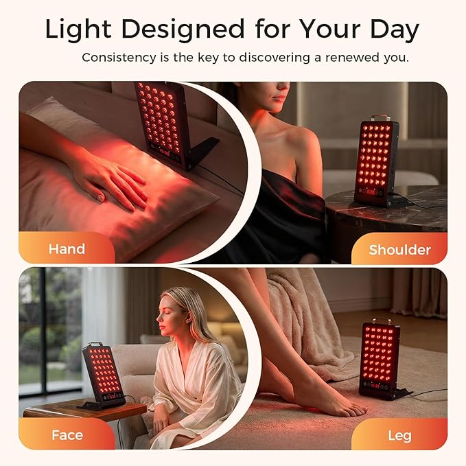 BestQool Red Light Therapy, Dual Chip 660nm 850nm Elite Grade Red Light Therapy for Face, Portable Infrared Light Therapy for Body, Red Infrared Light Device, LED Light Therapy Panel. 50W.