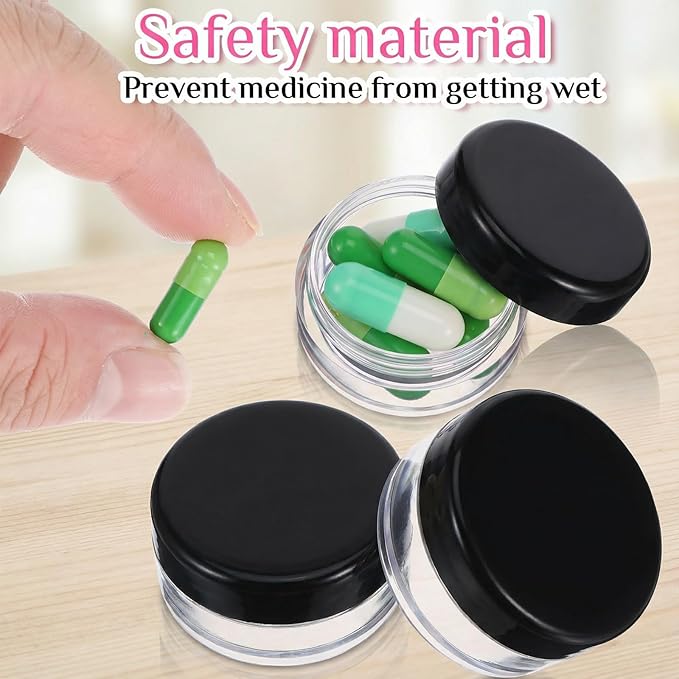 Small Pill Organizer Box, 8 Pcs Travel Pill Case Holder Portable Daily Mini Pills Container BPA Free Pocket Pills Medicines Storage Container for Pocket Purse Briefcase Medicines Storage Box