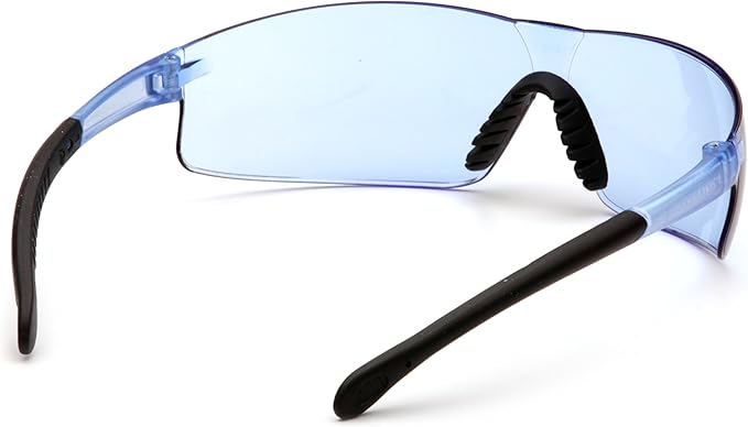 Pyramex Provoq Safety Eyewear Blue Mirror Lens Black Temples