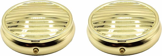 Set of 2 Circular Embossed Triple-Compartment Pocket Purse Pill Box & Organizer (Gold Lines)