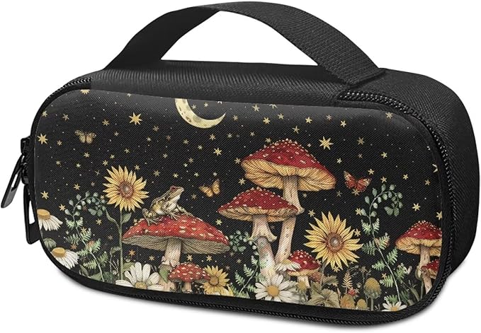 Mushroom Floral Insulin Cooler Travel Case for Diabetic Organizer Portable Scratches-Proof Medication Insulated Cooling Bag for Insulin Pens and Other Diabetic Supplies Easy to Use