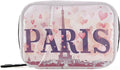 Pink Paris Medication Organizer Bag Travel Size Full-Print Zippered Pill Case with Compartments for Handbags Backpacks & More