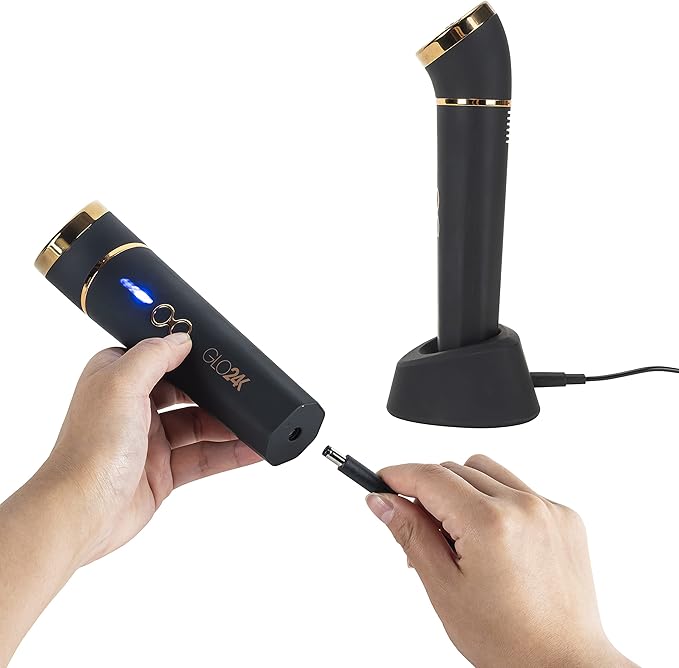 GLO24K Red Light Beauty Device for Face & Neck – 3-in-1 Facial and Neck Massager with Triple LED & Advanced Vibration Technology