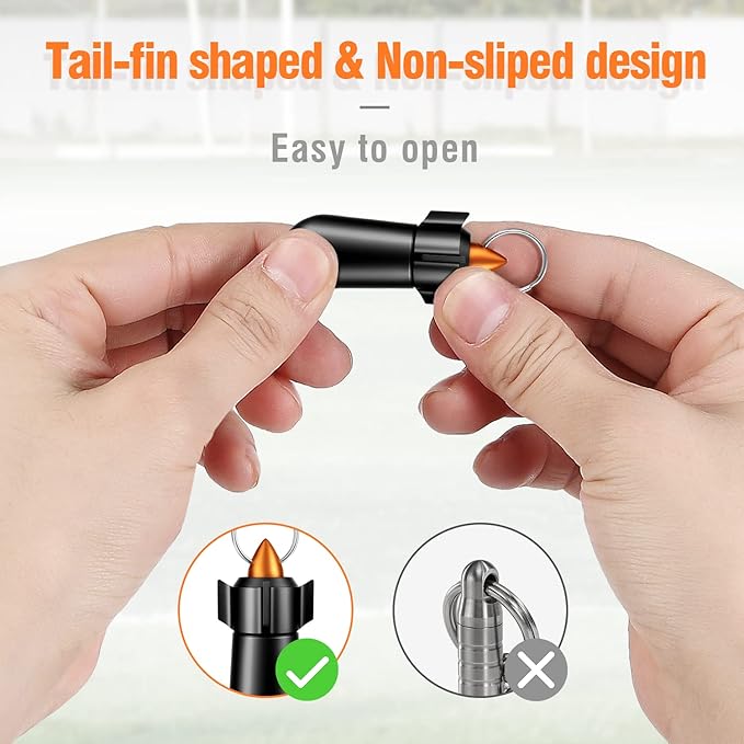 2 Packs Pill Keychain, Pill Case, Waterproof Pill Holder, Portable Pill Container, Aluminum Alloy, Single Chamber, Small Pocket Pill Box for Purse, Backpack, Medicine Bottle EDC for Outdoor Travel