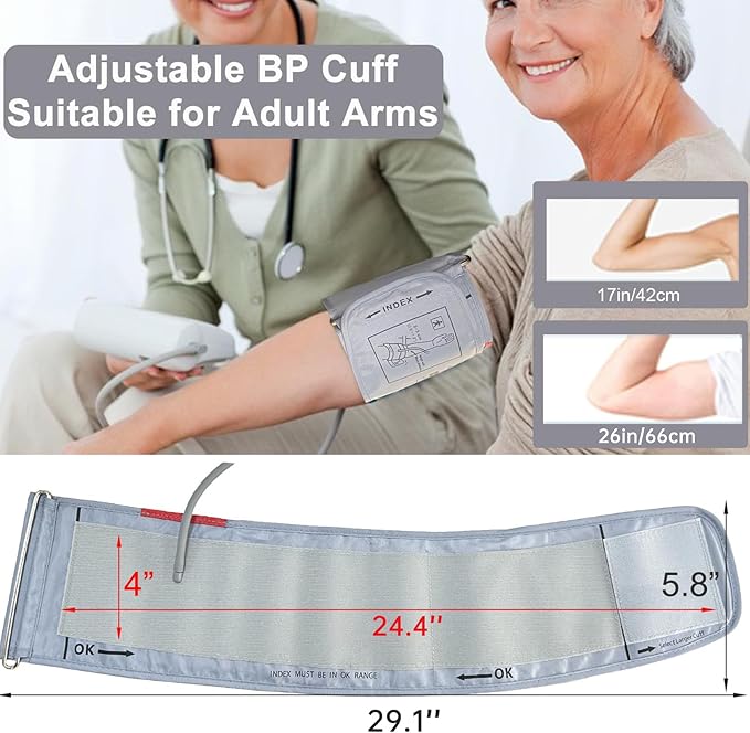 XXXL Blood Pressure Cuff, 9”-26” (22-66CM) Extra Large Cuff Compatible with Omron BP Monitor, Replacement XXX-Large Cuff for Adult Big ARM, with 7 Connectors