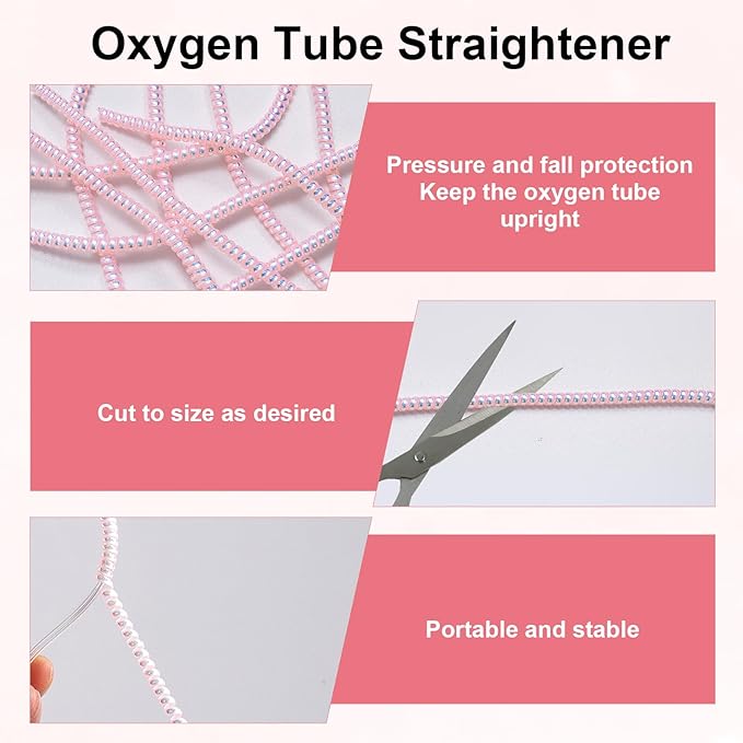 10 Pack Oxygen Tube Support Crimp Straightener for Oxygen Concentrator Machine, Oxygen Tubing Support for Oxygen Concentrator Oxygen Tank Oxygen Hose Nasal Cannula Oxygen Accessories (Radiant Pink)