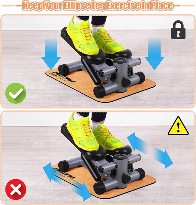 Under Desk Elliptical Mat - Non-Slip Exercise Equipment for Peloton Bike, Small Exercise Mat for Desk Workout Equipment