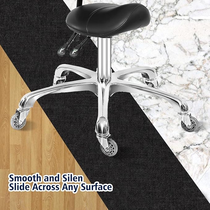 Antlu Saddle Stool Dental Hygienist Chair with Back Support, Rolling Esthetician Saddle Stool for Lash Salon Tattoo Shop Spa Dentist Clinic (with Backrest, Black)
