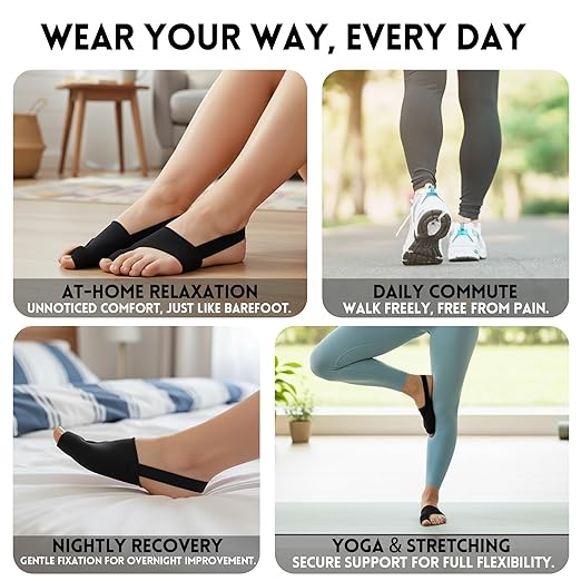 2 PCS Bunion Corrector for Women & Men - Big Toe Straightener with Splint & Pads,Breathable & Comfortable Big Toe Alignment Splint,Bunion Pain Relief Socks for Day/Night Support