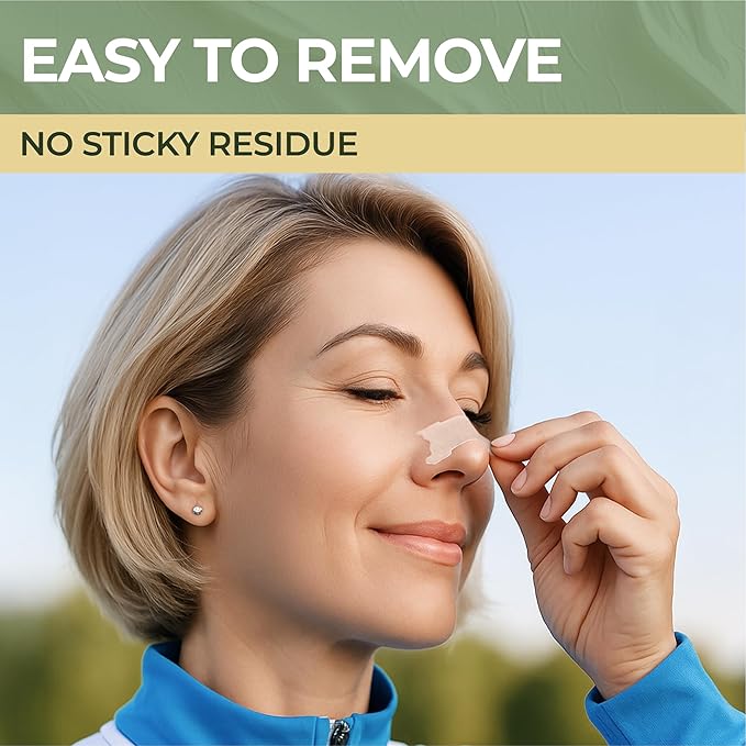 Peace&Quiet PQ 40 Nasal Strips for Snoring, Nasal Stripes for Sports & Sleeping - Nose Strips for Congestion Relief, Snore Reducing Aids - Improve Sleep, Reduce Snoring | Skin Tone