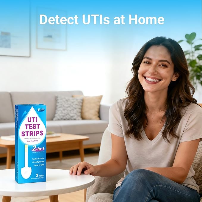 6 Pack UTI Test Strips, Urinary Tract Infection Test Kit for Women Men, Accurate Result in 2 Minutes, Monitor Bladder Health at Home, Clinically Tested, Easy to Grip, Individually Wrapped