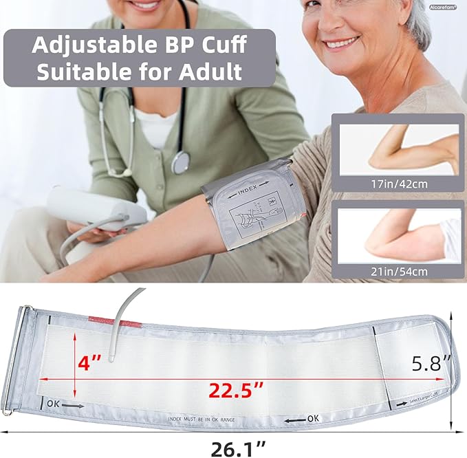 Extra Large Blood Pressure Cuff, 9”-21” (22-54CM) XL Cuff Compatible with Omron BP Monitor, Replacement X-Large Cuff for Adult Big ARM, with 6 Connectors