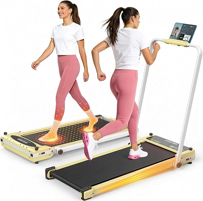 ANCHEER Walking Pad Treadmill with Foot Massage, Versatile Dual-Sided Walking Pad with Incline and Handle Bar, 3.5HP Foldable Treadmill for Home/Office/Apartment, 0.6-7.5MPH
