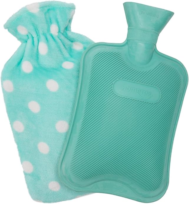 HomeTop Premium Classic Rubber Hot or Cold Water Bottle with Soft Fleece Cover