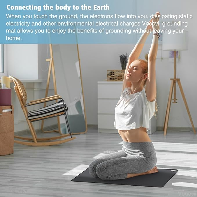 Grounding Mat, Enjoy Grounded Effect at Home, Earth Pad for Sleep, Energy, Pain Relief, Inflammation, Balance, Wellness, 23inx13in