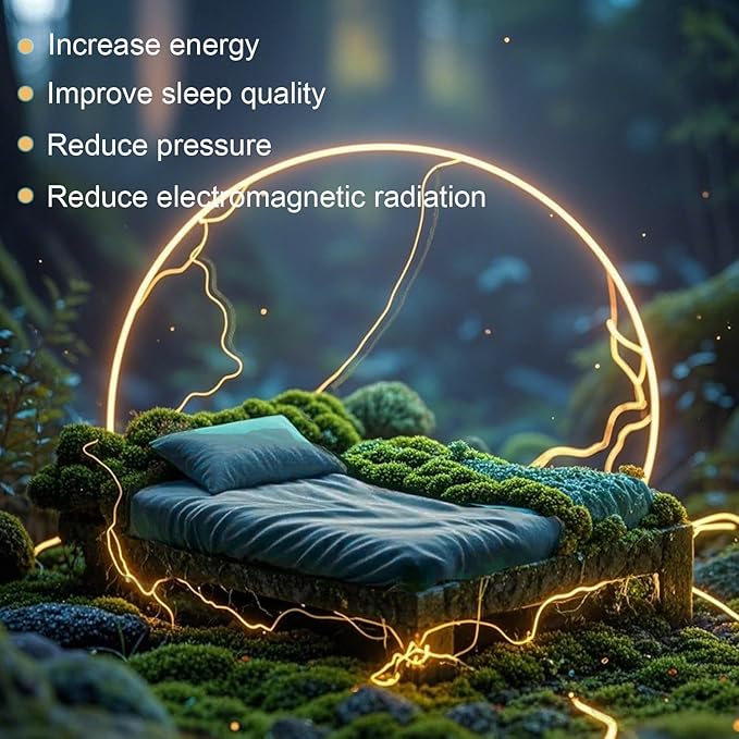 Grounding Sheets, 20% Pure Silver Fiber + 80% Organic Cotton, Grounded Sheet Earth Connected Bedding Fitted Earth Sheets with Grounding Cord