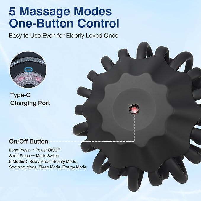 Head Massager Scalp Electric with Bluetooth Function, 360° Electric Head Massager Rechargeable 4 Modes, Electric Octopus Scalp Massager Portable, Long Battery Life, Scalp Stress Relax Massage Tool