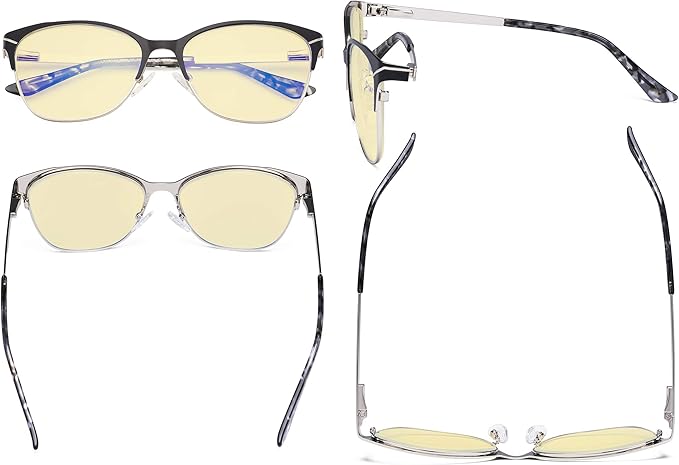 Eyekepper Blue Light Glasses - Semi Rimless Digital Eyeglasses for Women Blocking Computer Screen UV Rays