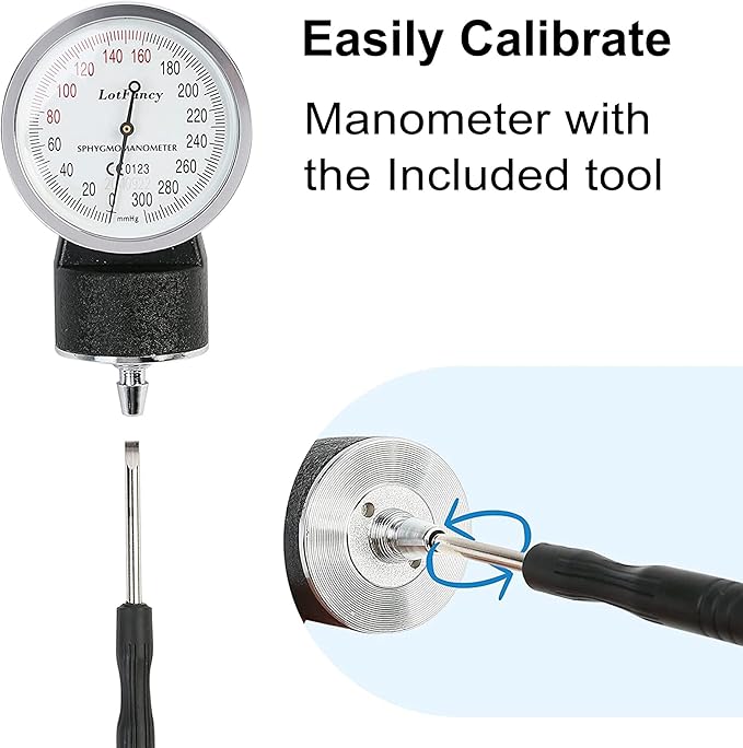 LotFancy Manual Large Blood Pressure Cuff Adult, Professional BP Cuff 13"-20", Large Adult Size Sphygmomanometer with Carrying Case and Zero Calibration for Home Use, Nursing Student, Doctor, Nurse