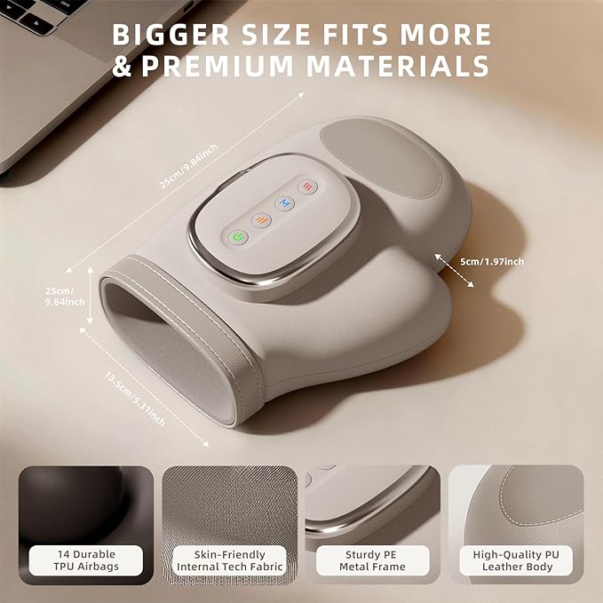 Cordless Hand Massager with Heat and Compression for Arthritis Carpal Tunnel, 3 Massage Modes 3 Heating Levels 5 Intensities Hand Massage Helps Soothe Hand Fatigue, Gift for Women Men