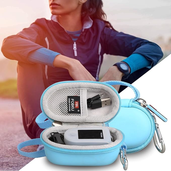 FBLFOBELI Hard Fingertip Pulse Oximeter Case, for Innovo Deluxe iP900AP/Zacurate Pro Series 500DL 500BL, for Small Children Blood Oxygen Monitor, 4.3x2.2x2.4 Inches, Case Only (Blue)