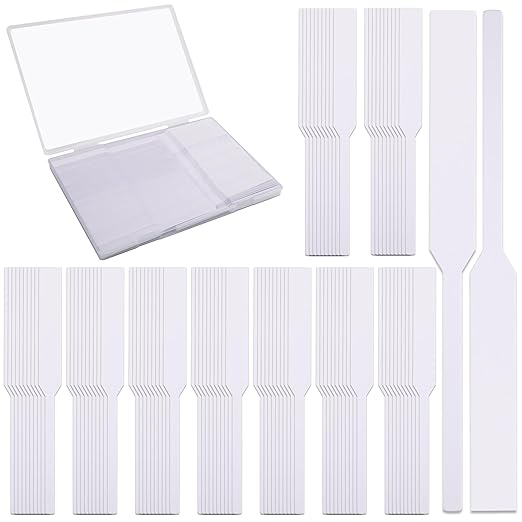 600 Pieces Perfume Tester Strips with Storage Box, Larbeti Paper Fragrance Tester Strips Disposable Essential Oils Test Card White Fragrance Blotter Paper Cards