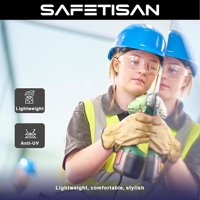 Clear Safety Glasses for Men Bulk of 24, Crystal Safety Goggles, Scratch Impact Resistant Meets ANSI Z87.1 Standard, Protective Eyewear Polycarbonate for Construction, Shooting, Lab Work