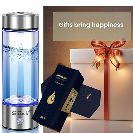 2025 Premium Hydrogen Water Bottle - 450ml | Up to 4000 PPB | Mineral Water Bottle Compatible & Portable Hydrogen Generator | BPA-Free Hydrogen Bottle Rechargeable with Cleaning Brush