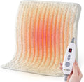 Woomer Faux Fur Electric Heating Pad for Back Pain Relief, Extra Large 20” x 24”, Extended Coverage from Neck to Hip, Two-Sided, Moist Mode, ETL Certified, 6 Adjustable Heats & 2H Auto-Off,White