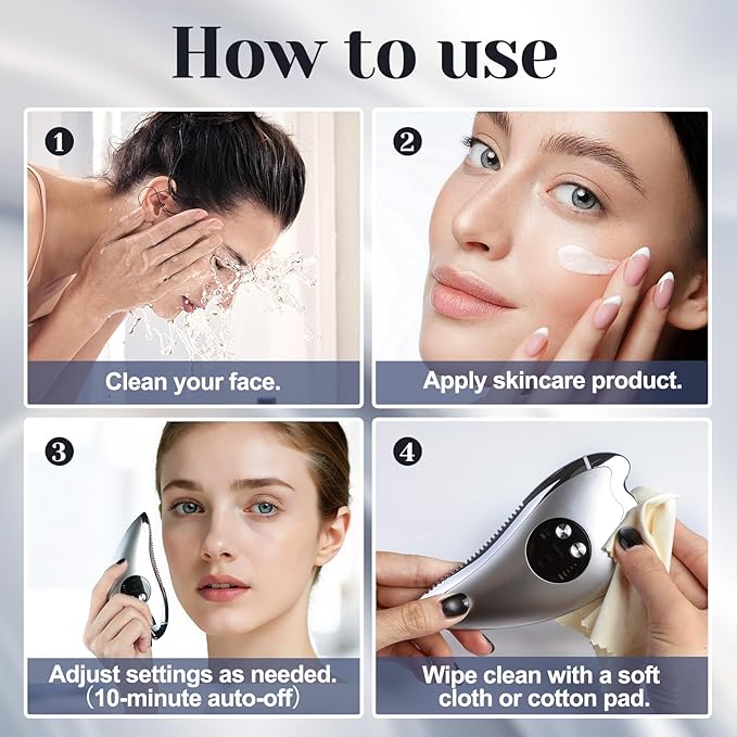 Electric Scraping Plate Gua Sha Massage Tool with Heat Vibration and Microcurrent for Face Neck Shoulder and Body