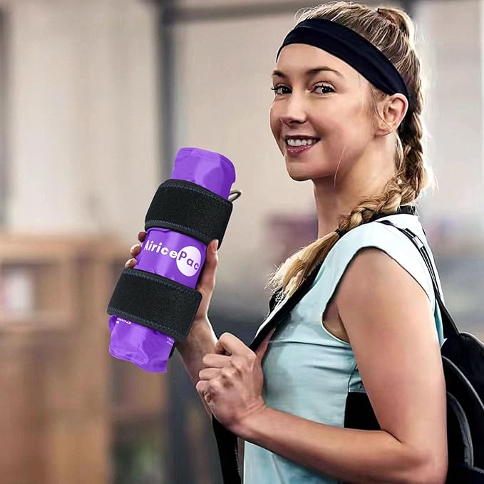 2 Ice Pack for Knee Pain Relief, Reusable Gel Ice Wrap for Injuries, Swelling, Knee Replacement Surgery, Cold Compress Therapy for Arthritis, Meniscus Tear and ACL, Purple