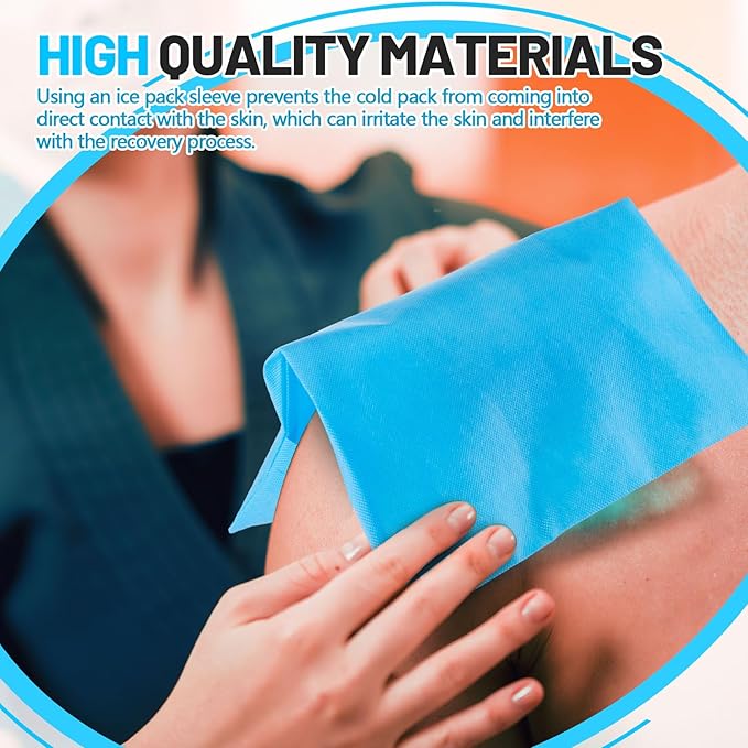 Tatuo 50 Pcs 10"x14" Disposable Hot Cold Pack Sleeves Seal Non Woven Disposable Ice Pack Sleeve Protective Cover for Hot and Cold Bags