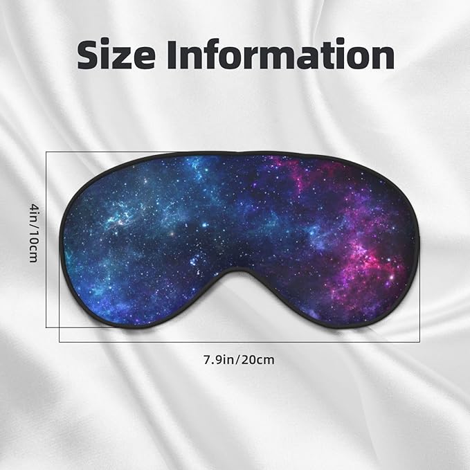 Blue Purple Galaxy Sleep Mask Space Nebula Universe Eye Mask with Adjustable Strap Eye Sleep Shade Cover Blocks Light for Women Men Airplane Travel Nap