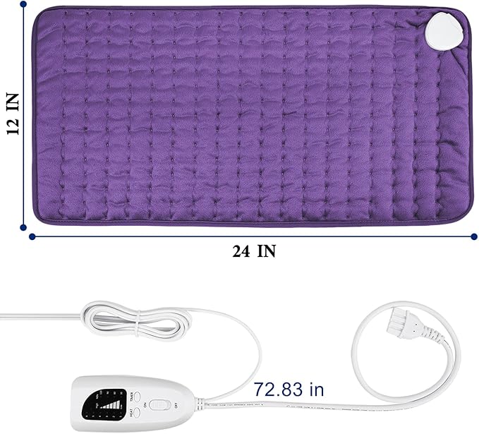Electric Heating pad for Back Neck Shoulder Knee Arms Legs- Electric Heat Pads with 6 Heat Settings & Auto Shut Off &Dry/Moist Heat Heating Pad for Birthday Mother Father Girl Men Women