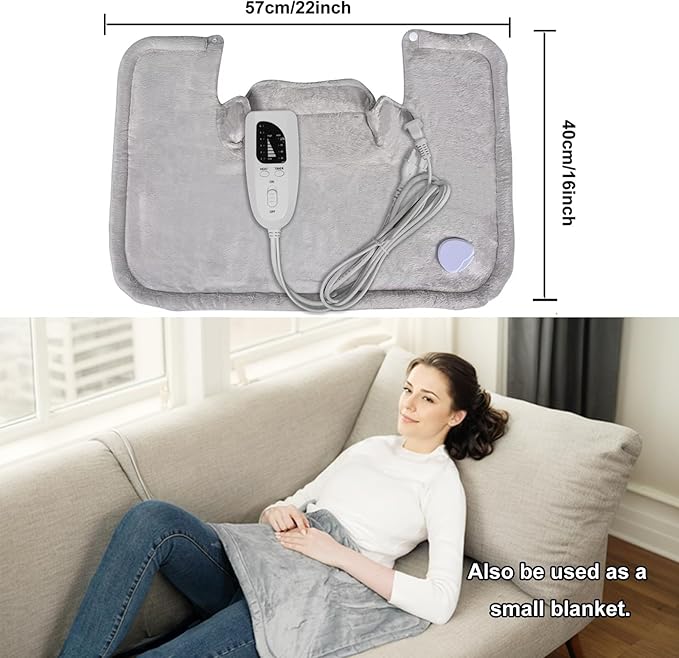 Heating Pad for Neck Shoulders Back Pain Relief, Birthday Christmas Gifts for Women Men Mom Dad Elderly, Electric Large Heat Pad with 6 Heat Settings 4 Timers, ETL Certified (Shoulder Heating Pad)