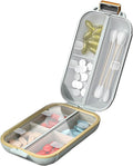 Pill Organizer Box,Travel Portable Pill Case, Pill Box Dispenser,Essentials Supplement Holder Portable Vitamin Sorter Jumbo Size 7 Compartment Container Daily Medicine