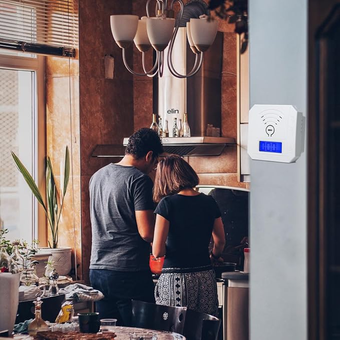COOKSS Carbon Monoxide Detector 2 Pack,CO Gas Monitor Alarm with LCD Digital Display and Sound Warning，Battery Powered High Accuracy CO Alarm for Home,Office,Warehouse