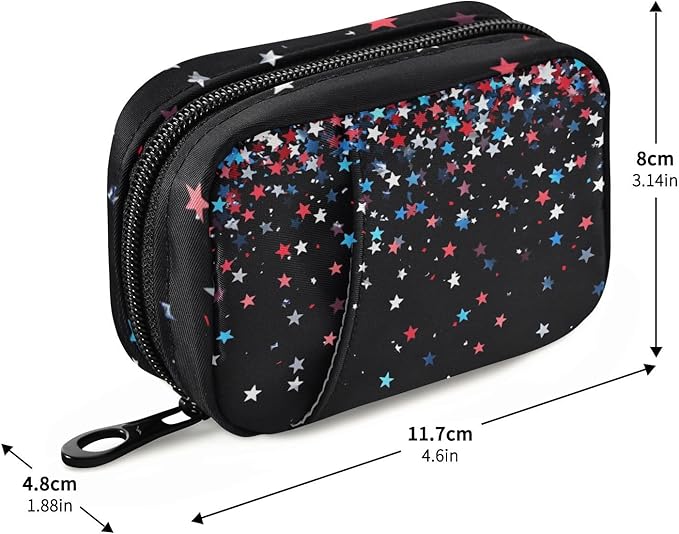 Travel Pill Case Abstract Stars Weekly Small Pill Box 7 Day Pill Box Pill Organizer Bag