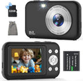 Digital Camera, Kids Camera with 32GB Card, FHD 1080P 44MP Vlogging Camera, 16X Zoom Point and Shoot Digital Camera Compact Portable Rechargeable Cameras for Teens Boys Girls Students Seniors-Black