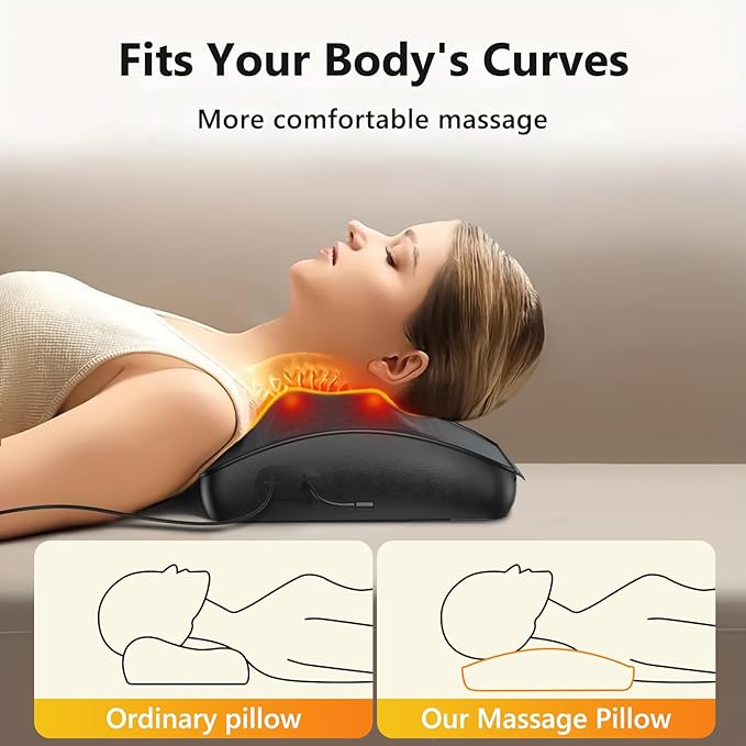 Back Massager with Heat,Shiatsu Neck Back Massager Pillow,Deep Tissue Kneading Back Massage,Massage Pillow for Shoulders,Legs,Foot,Body Muscle Relief,Neck Massager for Women/Men/Dad/Mom