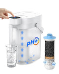 Waterdrop Alkaline Rechargeable Water Filter Dispenser, 6-Stage Instant Electric Powerful Pitcher, Healthy Mineralized Alkaline Water, 15-Cup Portable Countertop System, Does not Lower TDS